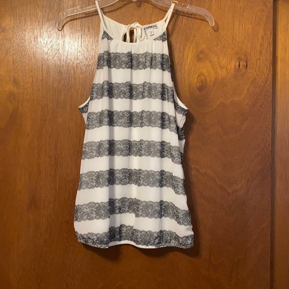 *3/$10 Express black and white high neck blouse